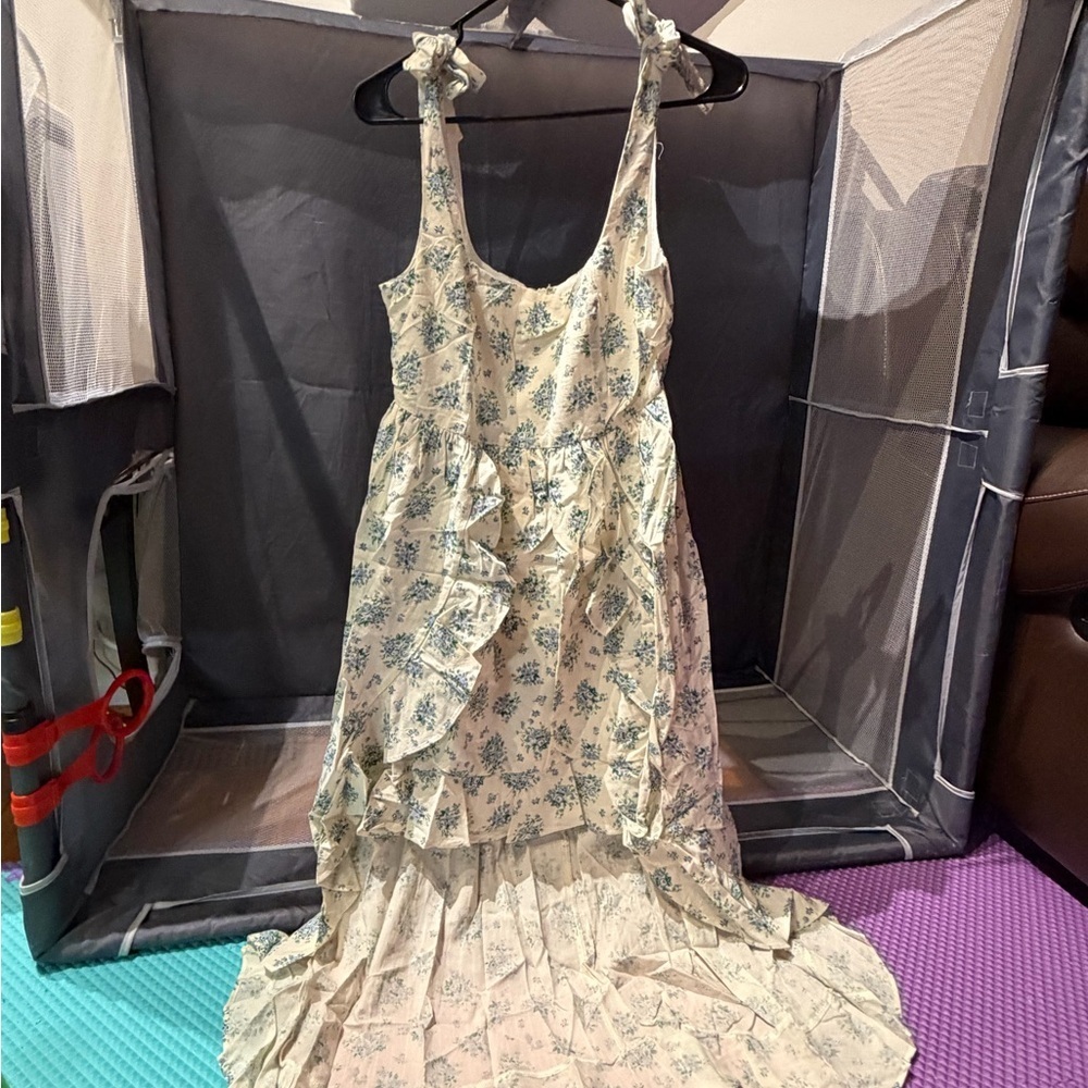Floral High-Low Dress- shoulders baby doll M - Picture 7 of 9